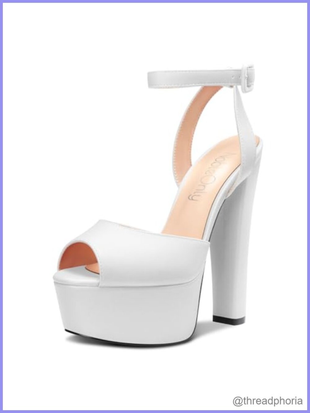 Platform Peep Toe Ankle Strap Block Heel Sandals 5.9 Inch Slingback Dress Shoes